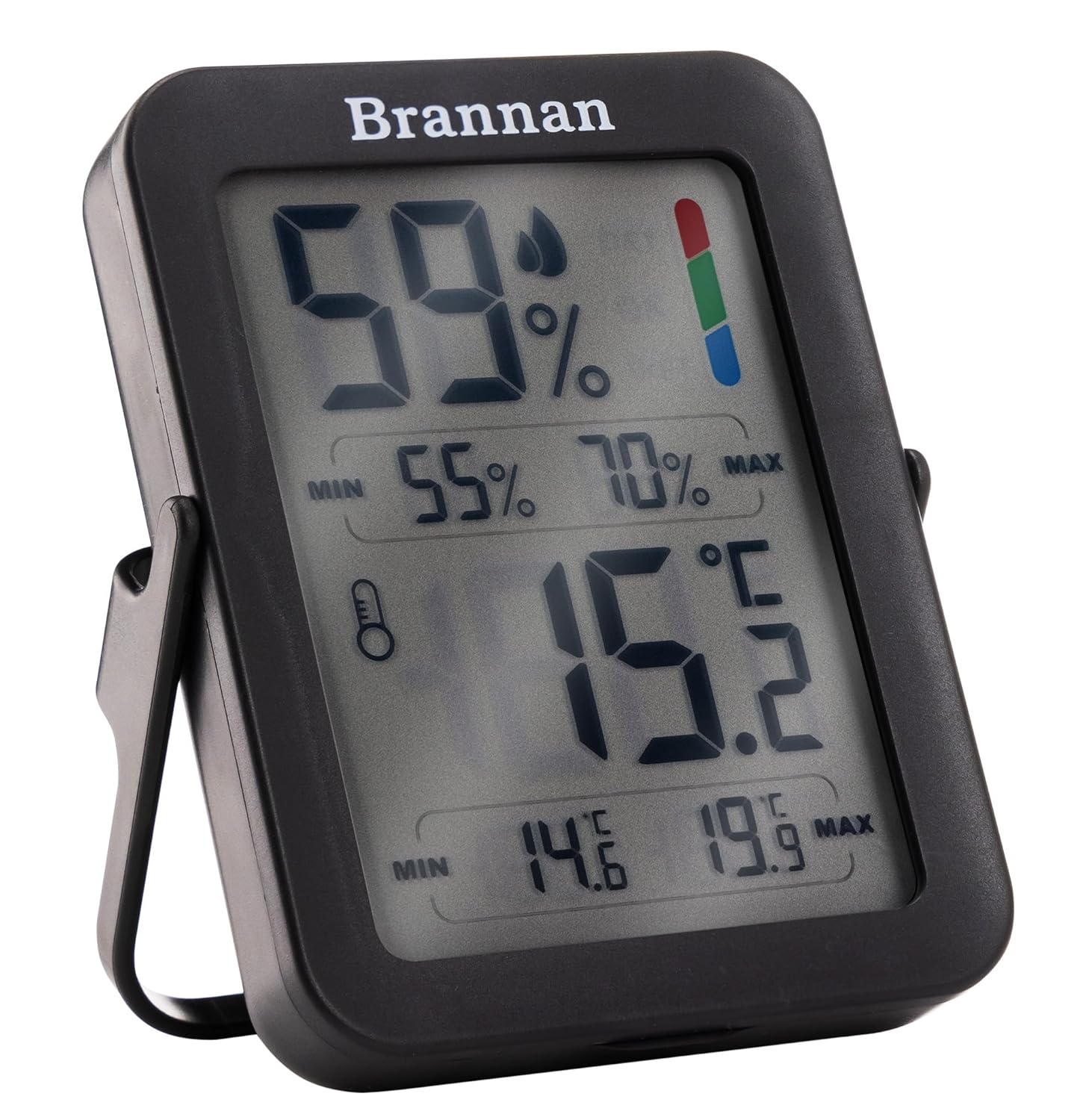 Brannan Max Min Thermometer Indoor Humidity Meter Hygrometer - Accurate Room Thermometer Maximum Minimum Recording Temperature Digital Display to Monitor House Home Office Nursery Greenhouse image number 4