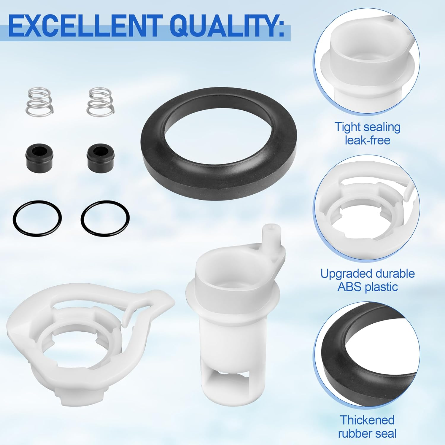 42049 Water Valve Style II Kit for Thetford Aqua Magic Style II Toilets, RV Toilet Flush Valve Kit Replacement Style II Permanent Toilets, Rv Toilet Parts for Thetford with Closet Flange Seal image number 1