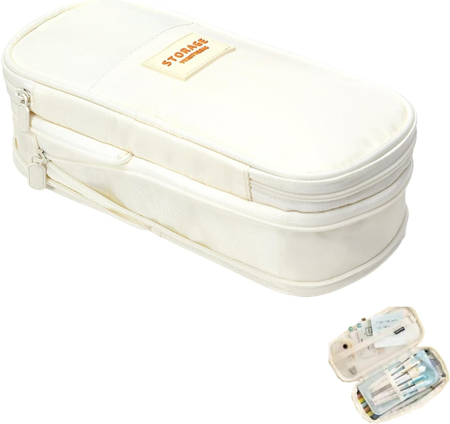 Large Capacity Pencil Pen Case for Office and School Supplies, Multi-Functional Storage Organizer for Pens, Pencils, Stationery, and More, Gift for Students and Professionals image number 2