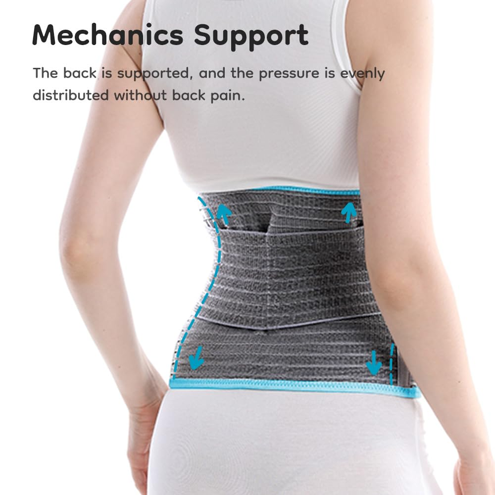 Postpartum Recovery Belt for Women - Adjustable Abdominal Binder & Pelvic Support, Breathable Bamboo Belly Wrap for C-Section & Natural Birth, Post-Pregnancy Tummy Control, Back Pain Relief & Waist Shaping (L) image number 5