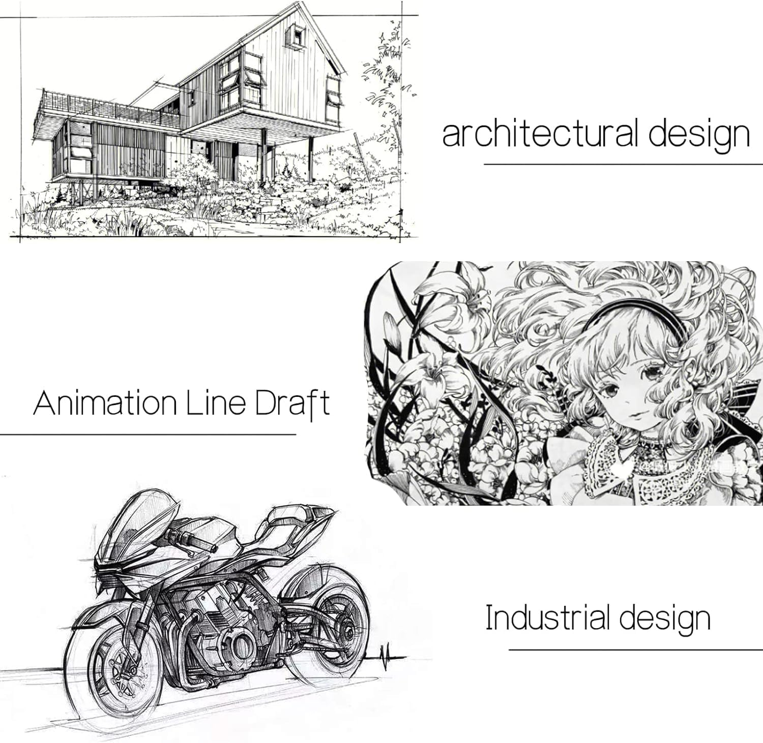 16Pcs Black Micron Pen Set, Micro Fine Liner Drawing Art Pens, Micro Pen Fine Liner Ink Set, Micron Pens for Artist Illustration, Sketch Outline, Technical Drawing image number 2