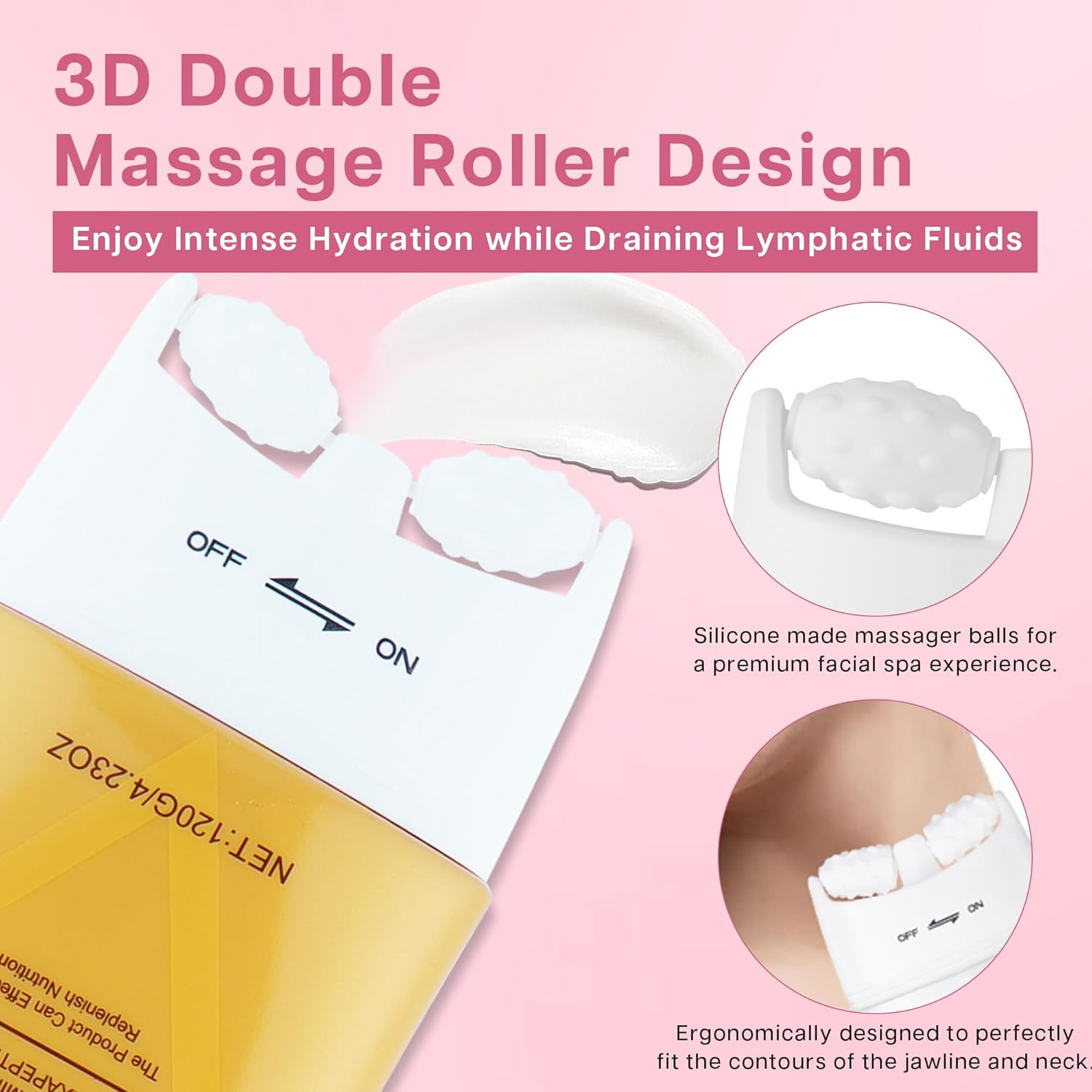 VRAIKO AH-8 Neck Firming Cream, 2-In-1 Gua Sha Neck Cream Roller with AH8 & Ceramide NP, Nourish Hydrate Double Chin Cream for Face Lift, Jawline & Sagging Skin (1PC)