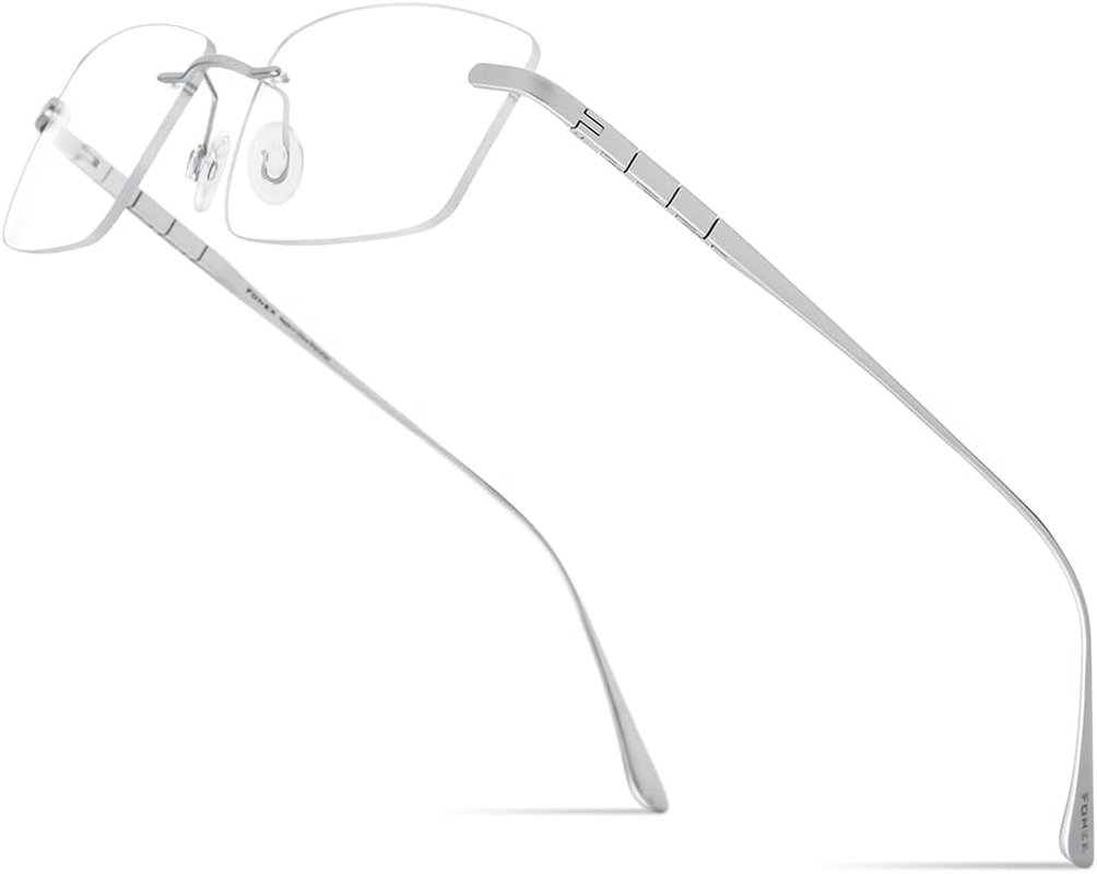 FONEX Titanium Glasses Frame for Men,Square Eyewear Full Optical Eyeglasses F85641