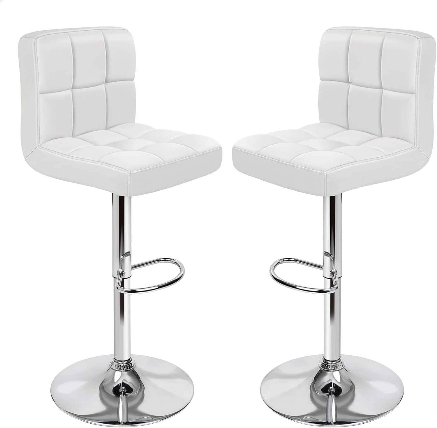 ALFORDSON Bar Stool 2Pcs Adjustable Kitchen Barstools Swivel Counter Dining Chair in 62-83Cm Seat Height with Anti-Slip Floor Protector for Home Bar Dining Room (Ralph White) image number 4