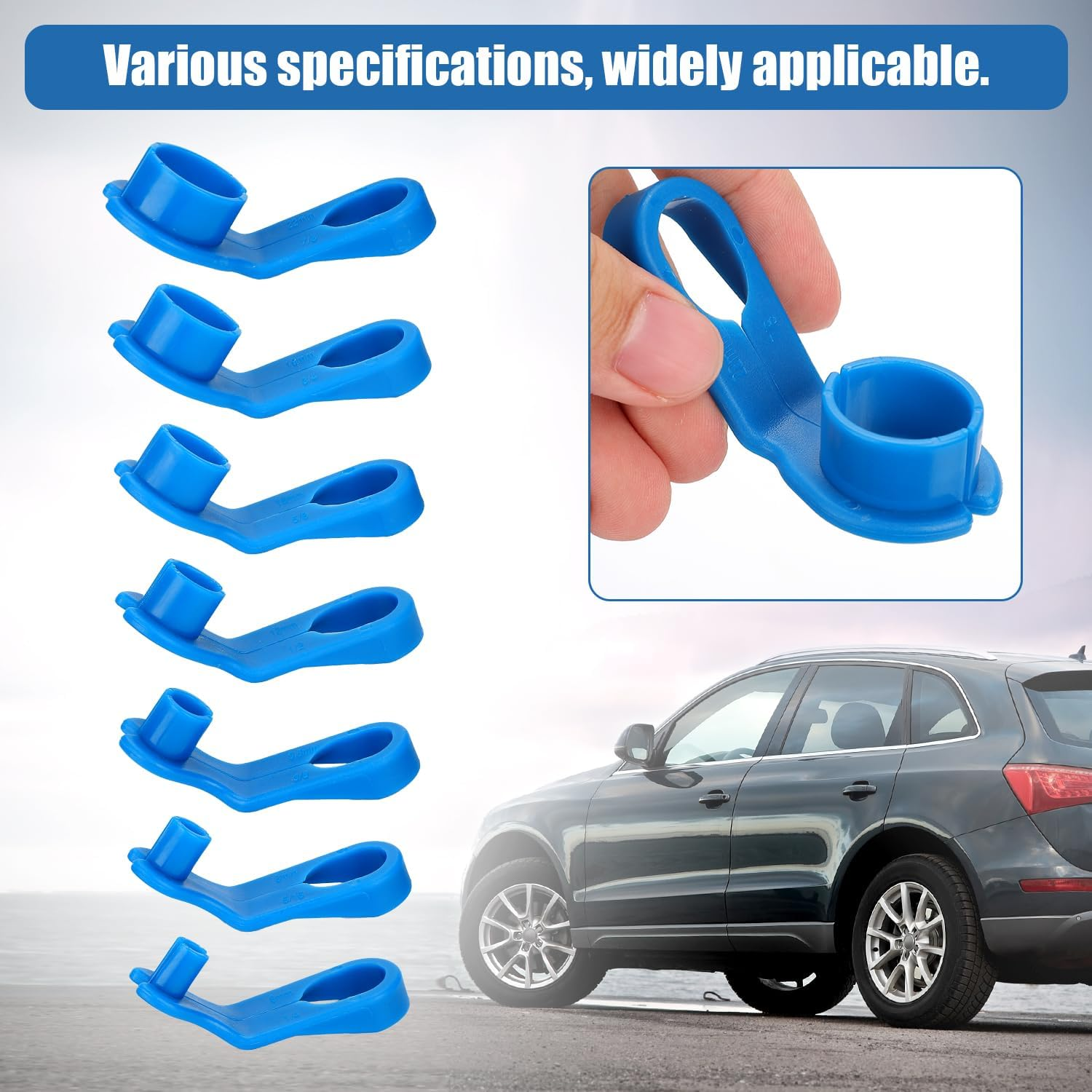 7Pcs Fuel Line Disconnect Tool Set, 1/4 5/16 3/8 1/2 5/8 3/4 7/8 Inch Vehicles AC Line Disconnect Air Conditioning Pipe Tool Fuel Line Removal Tools Compatible with Ford/Gm/Chrysler/Mazda image number 3