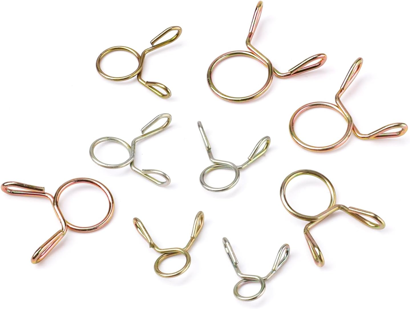 330Pcs Spring Hose Clamps, 5-13Mm Elastic Hose Clamp Small Hose Clamps Water Pipe Spring Clips Air Tubing Spring Clamps Fuel Line Hose Clamp for Moto Scooter ATV image number 4