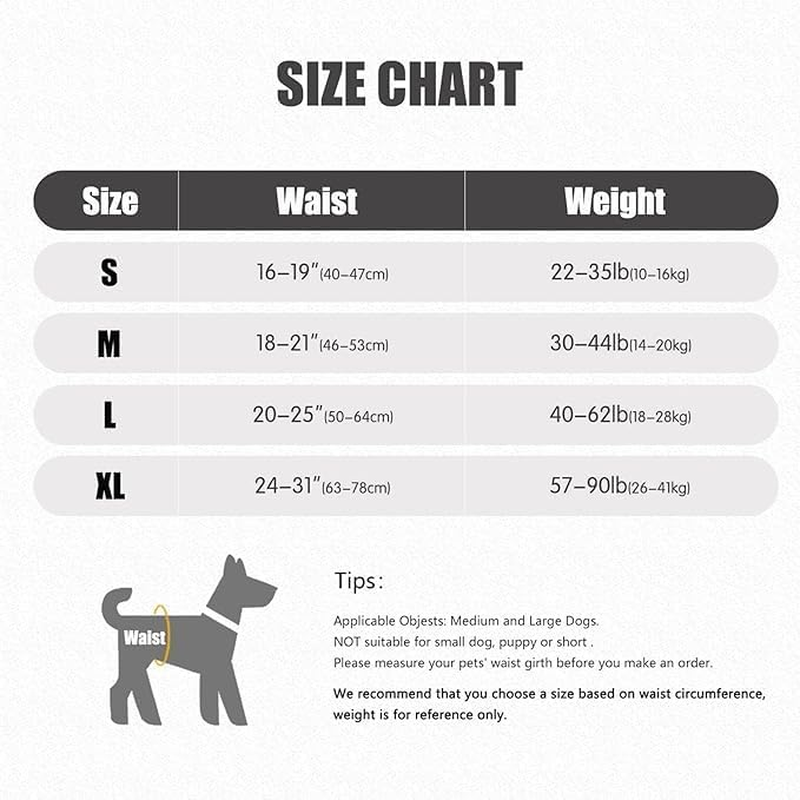 SOVYOULIVE Adjustable Dog Lift Harness Dog Sling for Large Dogs Hind Leg Support Soft Lift Support and Rehab Harness for Weak Rear Legs (L)