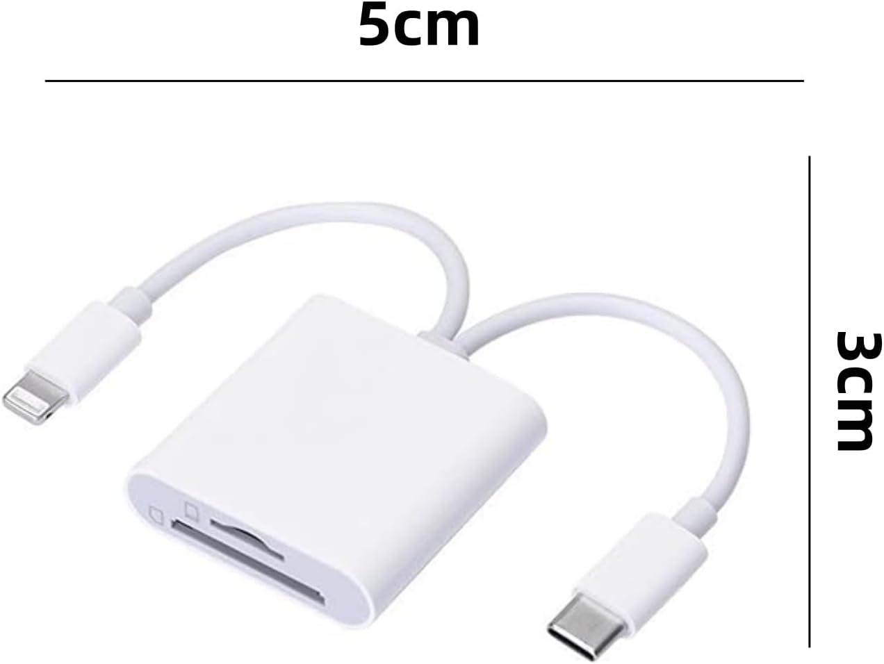 Dual-Slot USB C SD Card Reader&ndash;Type-C & Lightning Adapter for Iphone, Ipad, Galaxy, Laptop&ndash;Portable TF/SD Memory Card Reader image number 1