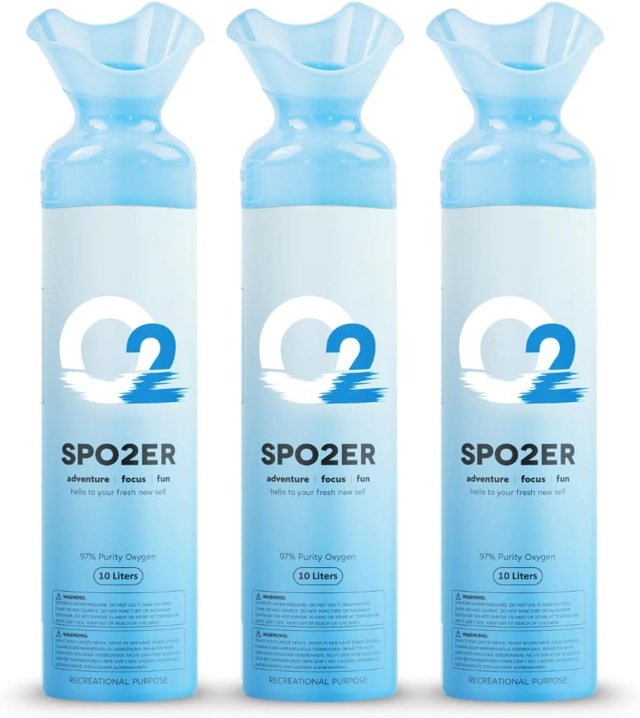 Oxygen Can 97% Pure 10 Liter Portable, 200 Breath Cylinder Large Size, Ideal for High Altitude, Camping, Climbing, 3 PACK image number 2