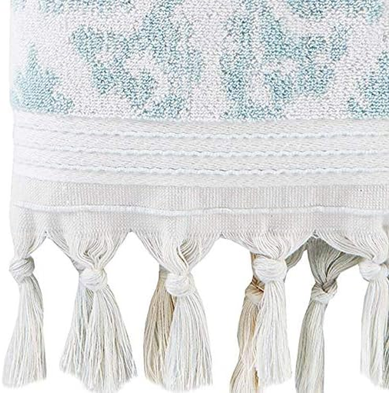 SKL Home by Saturday Knight Ltd. Mirage Fringe 100% Turkish Cotton Hand Towel Set, Aqua image number 5