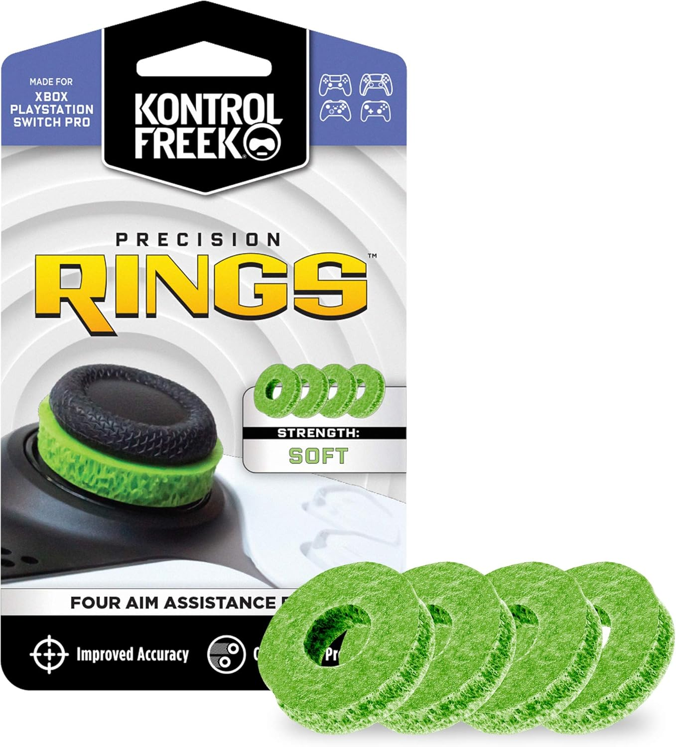 Kontrolfreek Precision Rings | Aim Assist Motion Control for Playstation 4 (PS4), Playstation 5 (PS5), Xbox One, Xbox Series X, Switch Pro & Scuf Controller | Soft Strength