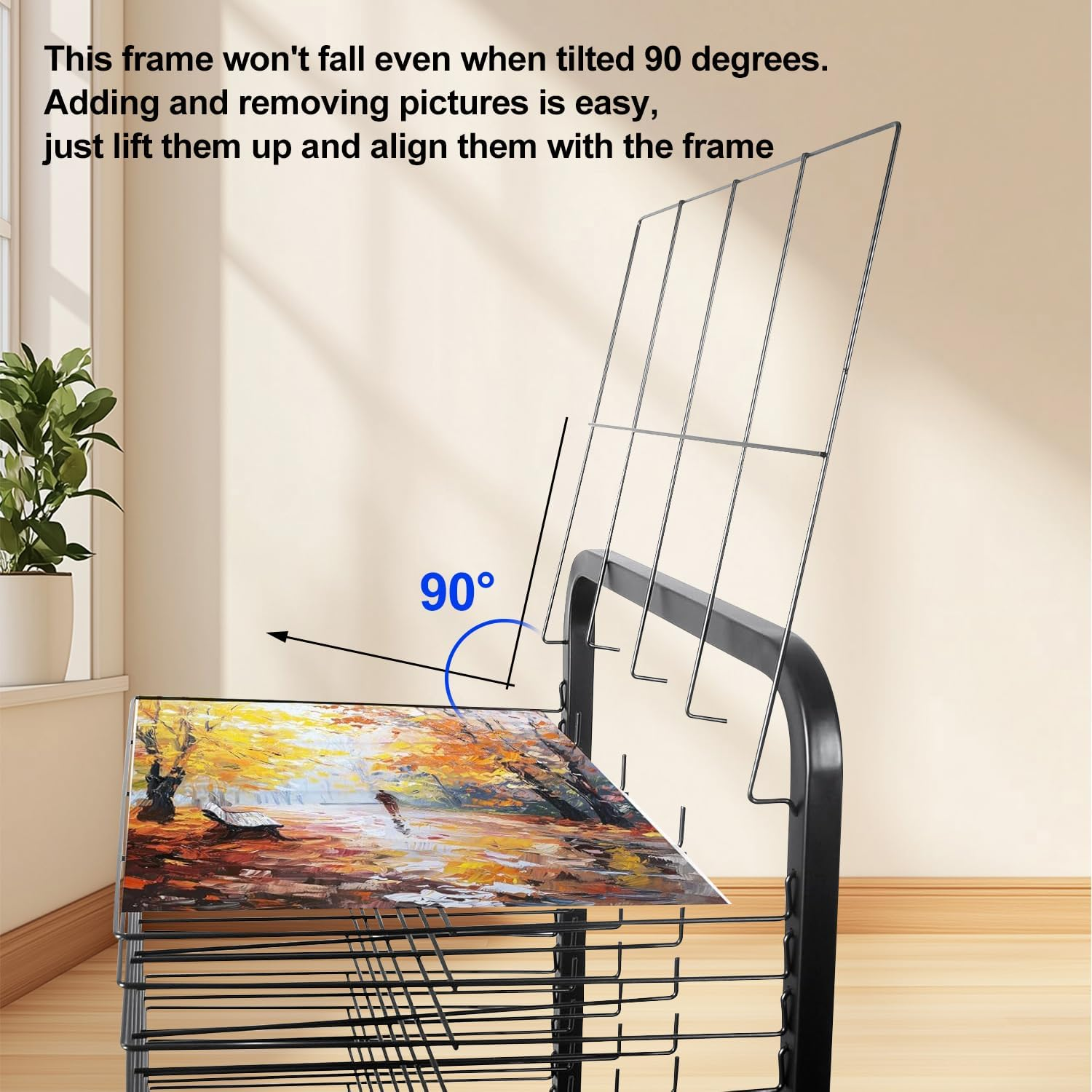 HOOMFIT Portable Art Storage Rack,Painting Drying Rack, 18 Removable Shelves Art Drying Rack with Lockable Wheels image number 4