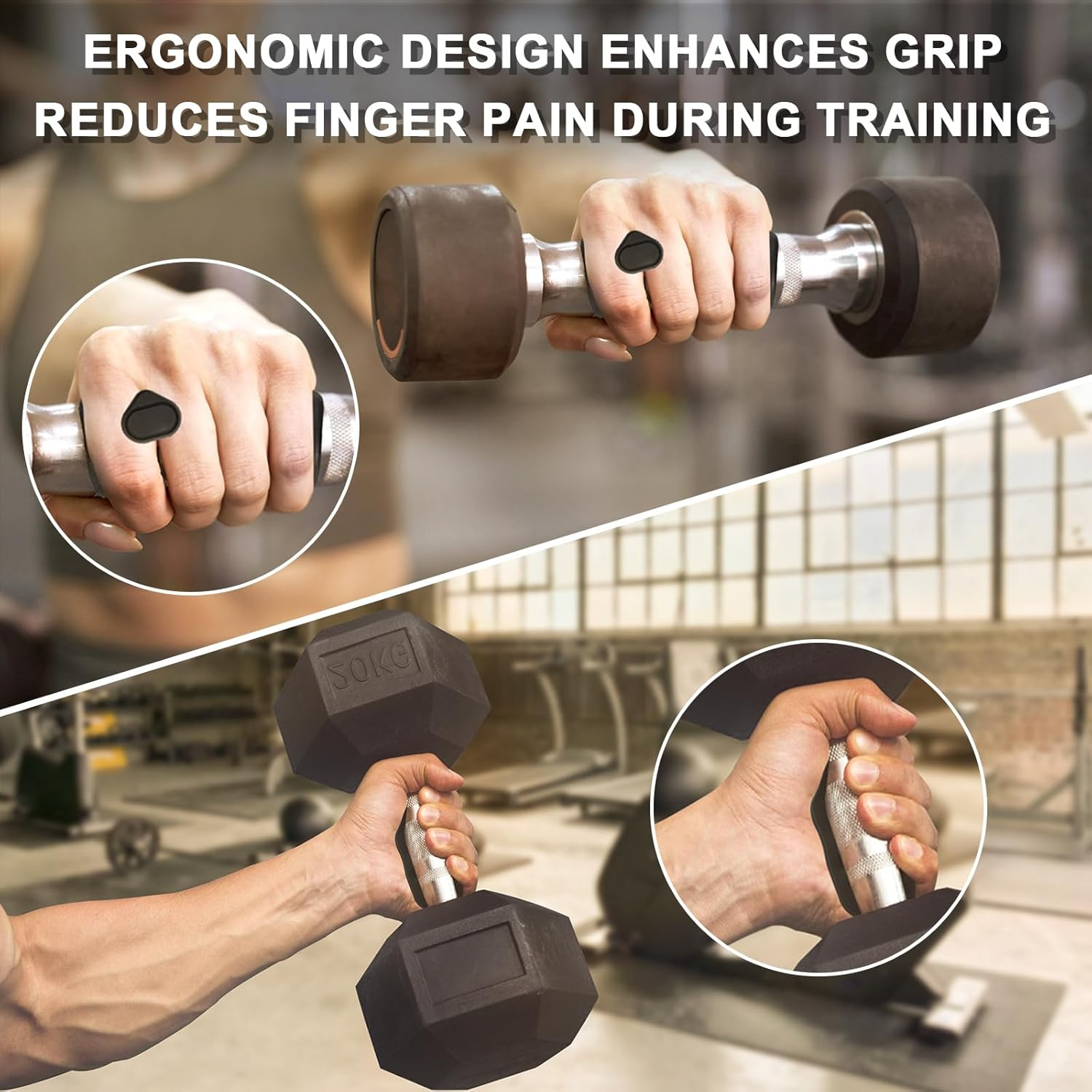 Decrplus Rypt Grip for Weight Lifting Deadlift Rows-Rubber Anti-Slip Ergonomic Lifting Gloves for Men and Women Training Palm Protectors for Gym Intensive Training and Exercise ﻿