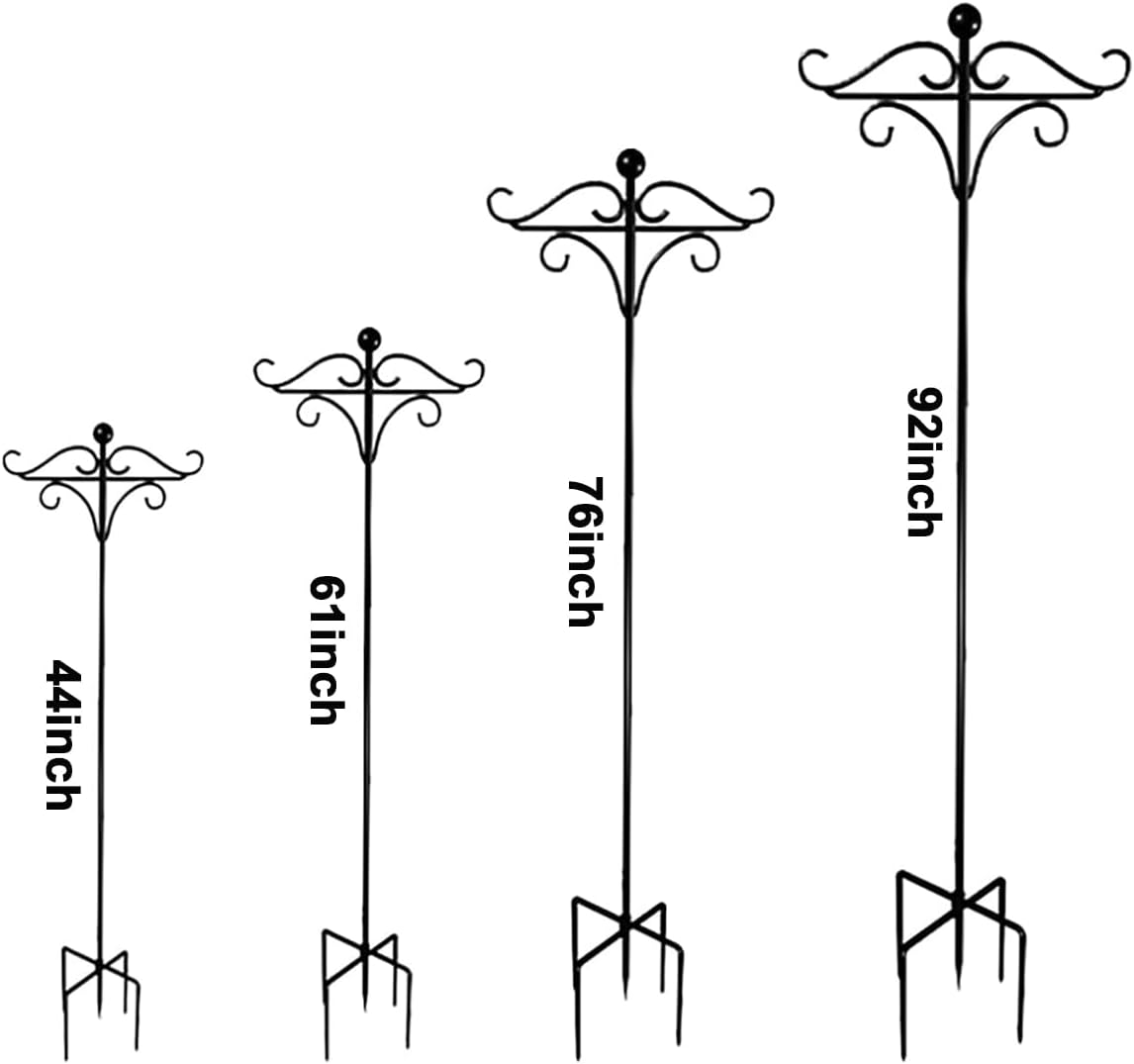 2PCS Shepherd Hooks Outdoor, 92 Inch with 5 Prong Base, Heavy-Duty Bird Feeder Pole Stand for Hanging Plant, Flower Pots, Lanterns, Wind Chime, Weddings Decor image number 6