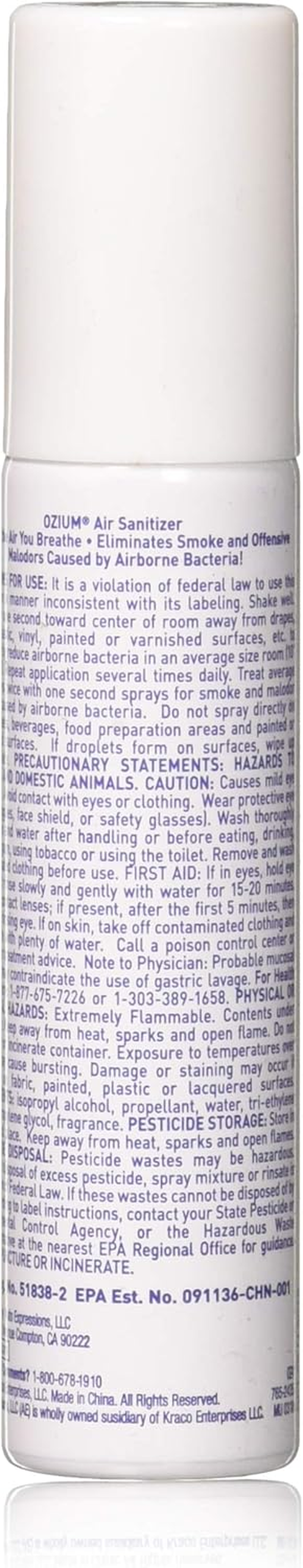 Ozium Air Sanitizer and Odour Eliminator Original Spray 22.6 G image number 2