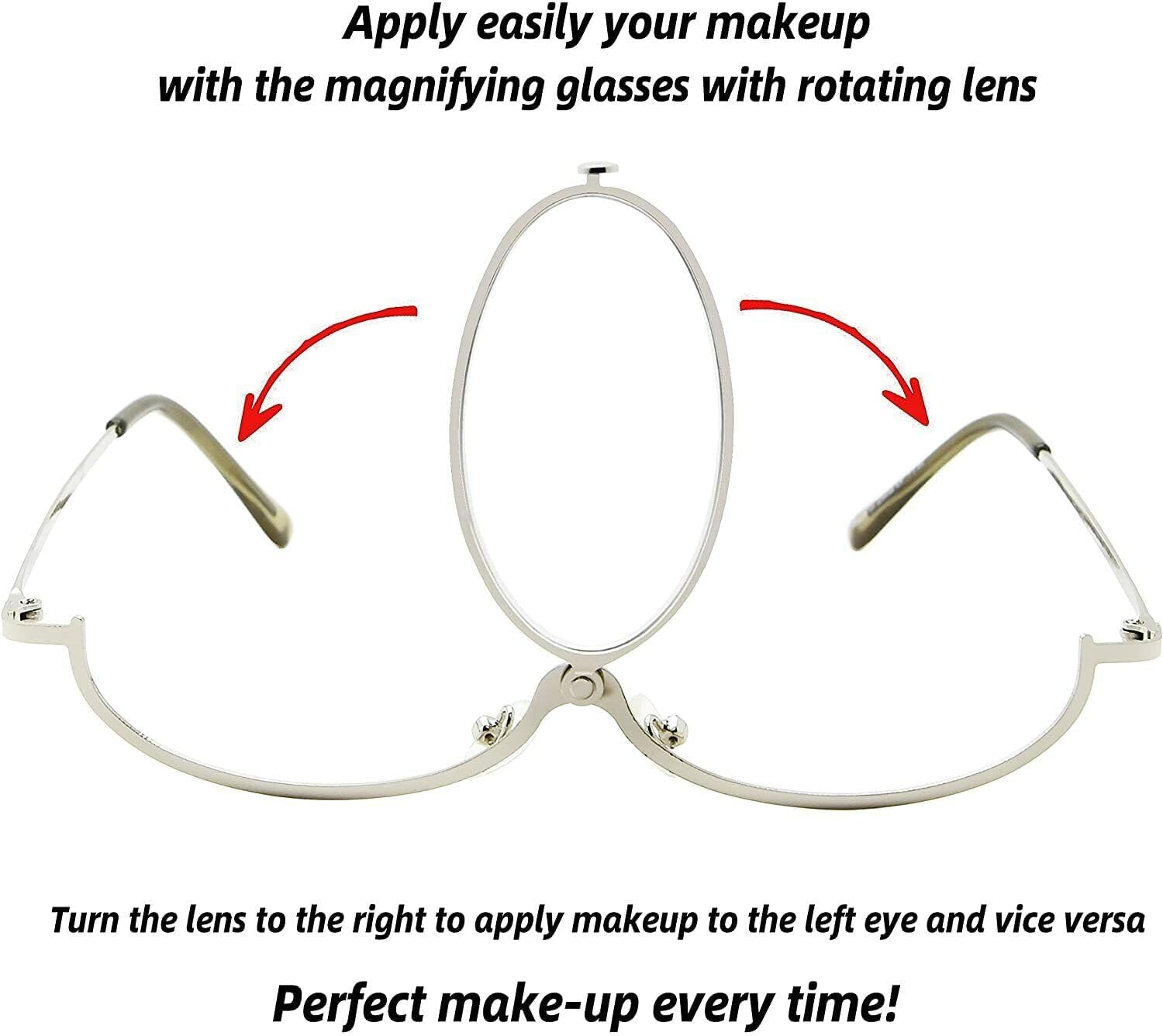 Make up Glasses Magnifying Fold Flip down Eye Makeup +1.5 +2.0 +2.5 +3.0 +3.5 image number 5