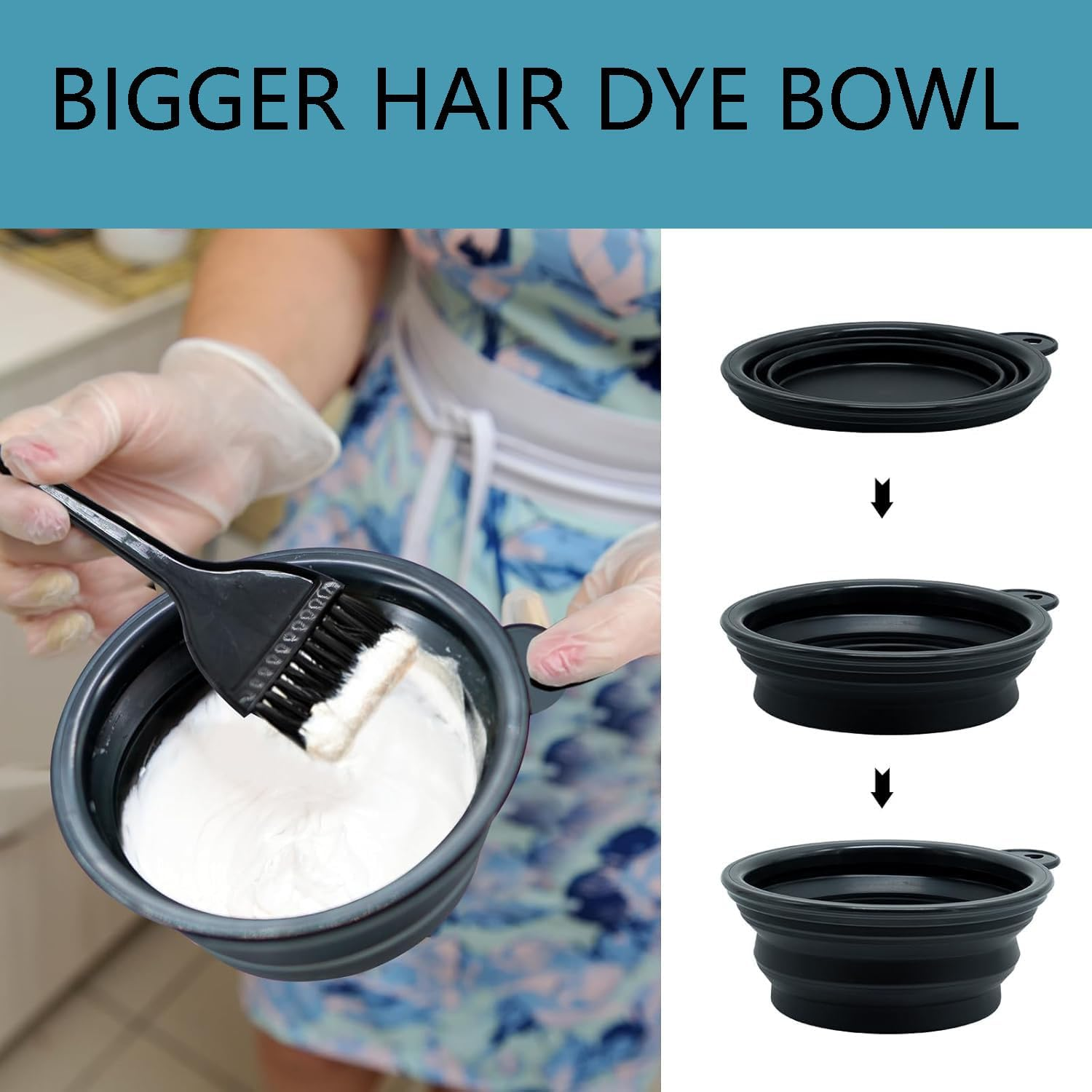 Shengsenfu Hair Dye Color Brush and Bowl Set Hair Color Brush Mixing Bowl Kit, Perfect Tools for Dying Coloring, Applicator Dye & Comb, Mixing Bowl Tint Tool Earmuffs Salon Hair Clips image number 4