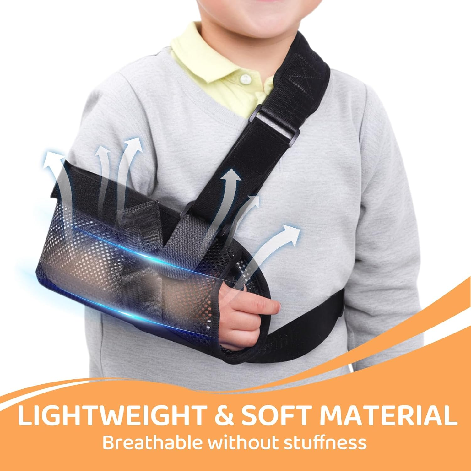 Carm Sling for Kids, Arm Brace with Support Plate, Arm Support Sling Shoulder Immobilizer for Children Shoulder Injury, Suit for Left and Right Arms, Boy and Girl(Black-Xs) image number 5