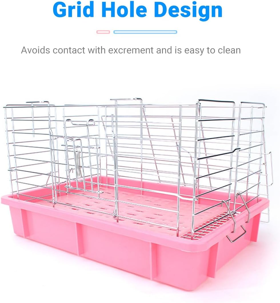 AIMALL 2Pcs Large Plastic Mat for Pet Rabbits, Guinea Pigs, Chinchillas, and Hedgehogs, Durable and Comfortable Foot Mat - Pink-2Pcs image number 6
