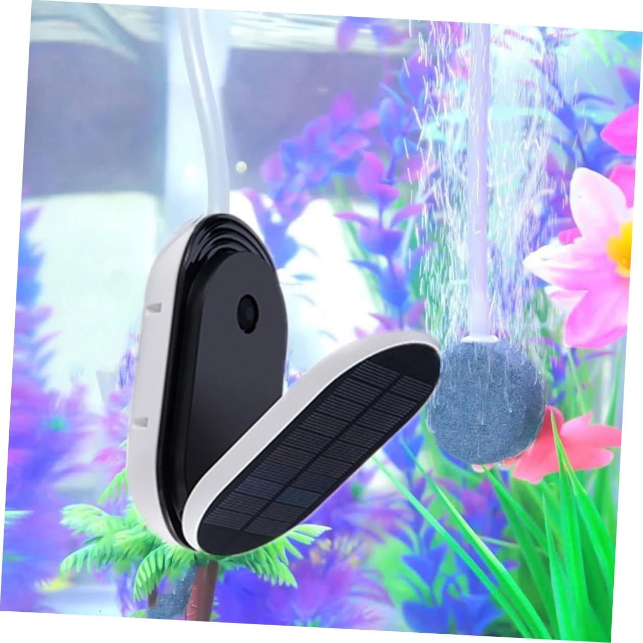 Solar Oxygen Aerator Pump Portable Fish Tank Air Pump Sun Powered Oxygenation Tool for Outdoor Ponds Hydroponics and Emergency Use with Solar Panel