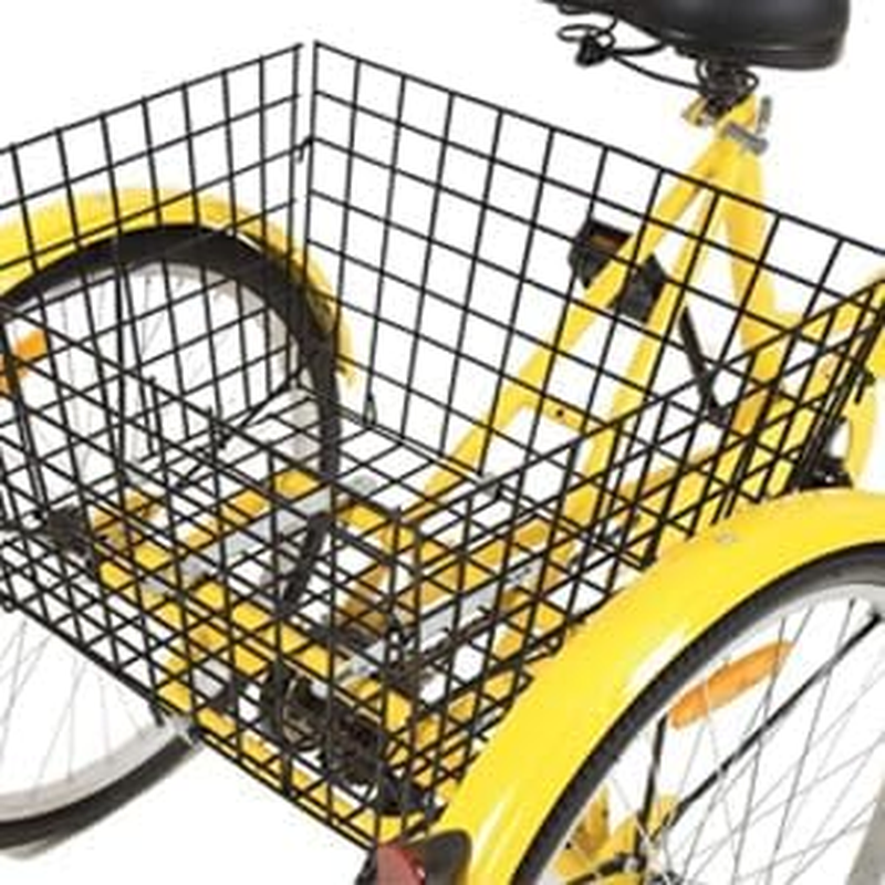 ALSTON 26Inch Adults Tricycle Three Wheels Bicycle Trike with Large Basket, 7 Speed Adjustable Outdoor Trike 3 Wheels Bike for Shopping Beach City Ride (Yellow) image number 4