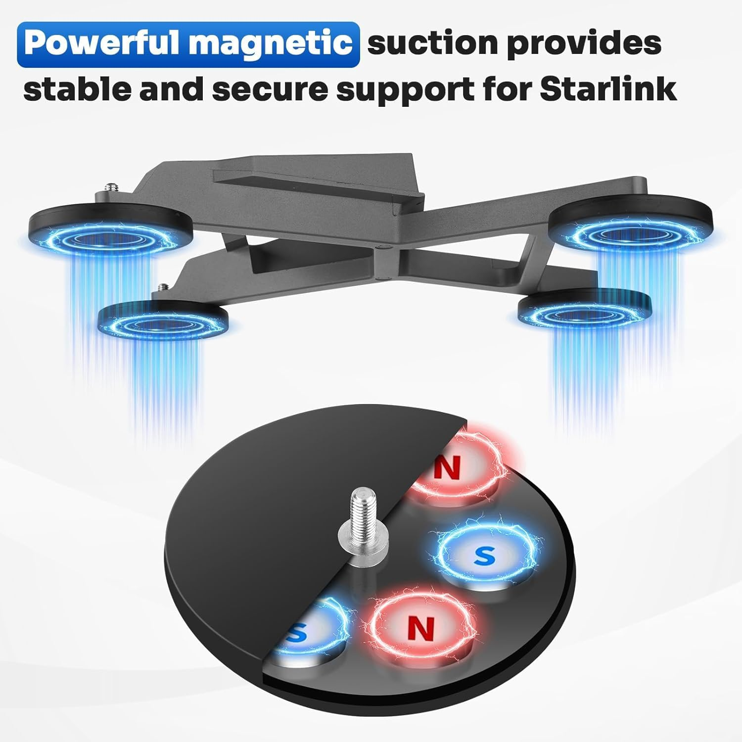 Starlink Mini Magnetic Mount - Star Link Mini Roof Aluminum Alloy Mount for Car Mini Starlink RV Accessories Magnet Suction for Rvs, Vans, Boat, Yachts, Trucks image number 1