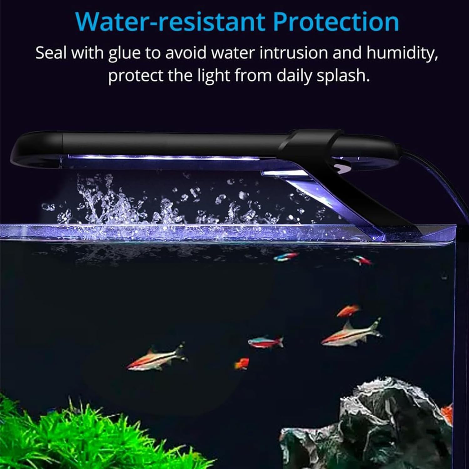 LED Aquarium Light, Annuoyi Clip-On Lamp Aquatic Plant Lighting, 14 Lighting Modes Intensity Adjustable with Inline Timer Controller, for Frameless Aquariums up to 20L, 6 Watts image number 5