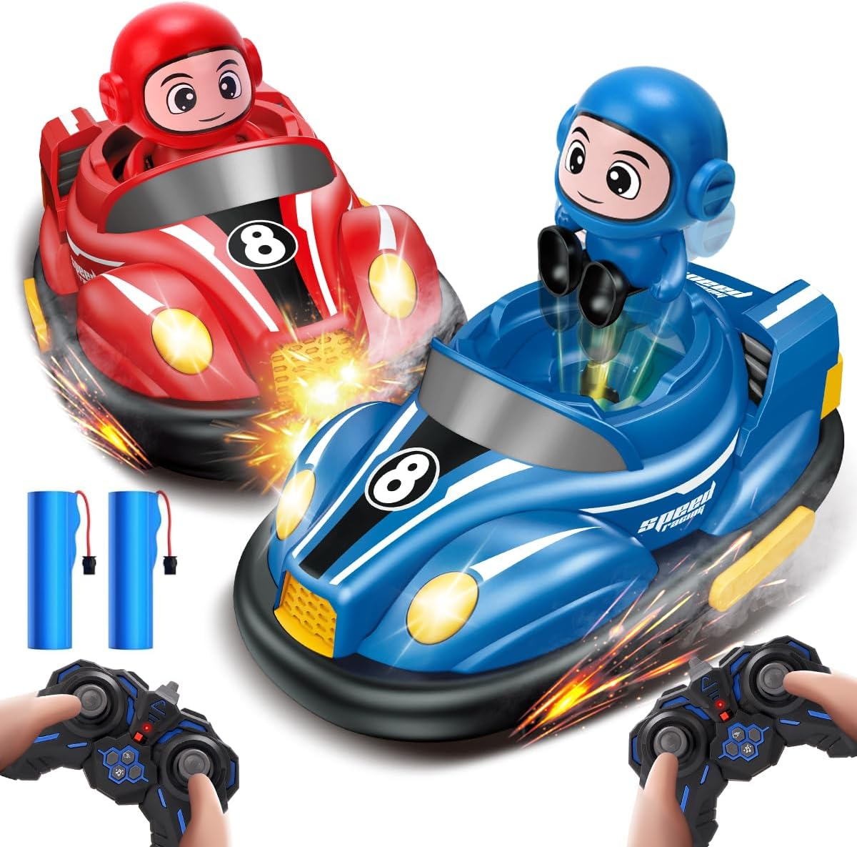 Remote Control Bumper Car Toy Set of 2 Players，Mini RC Car with Light & Sound Effect 360&deg; Rotating，Bump and Eject Toddler Toys ，Christmas Birthday Gifts for Kids Boys Girls 3-4 4-6 5-7 8-13 image number 5