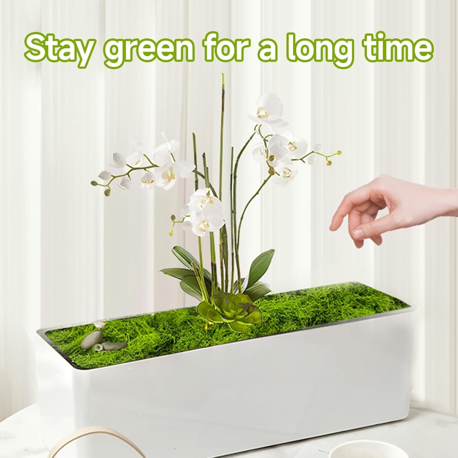 Fake Green Moss for Potted Plants Indoor, Artificial Faux Moss Decor for Crafts Fairy Garden, DIY Decorative, Model Making, Walls, Glass Containers, Home (100G) image number 4