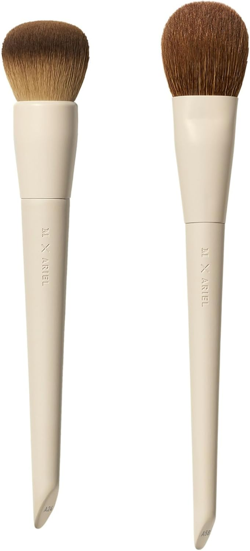 Morphe X Ariel Complexion Essentials Duo - A24 Signature Foundation & A19 Dual-Ended Concealer Brushes - Provides Seamless Application & Flawless Blend for Base Perfection (2 Piece Set)