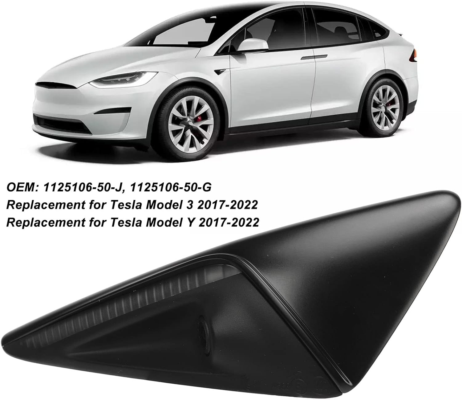 Front Right Side Camera 1125107‑50‑G Replacement for Model Y 2017‑2022, Stable ABS Material, Direct Replacement, for Car image number 6