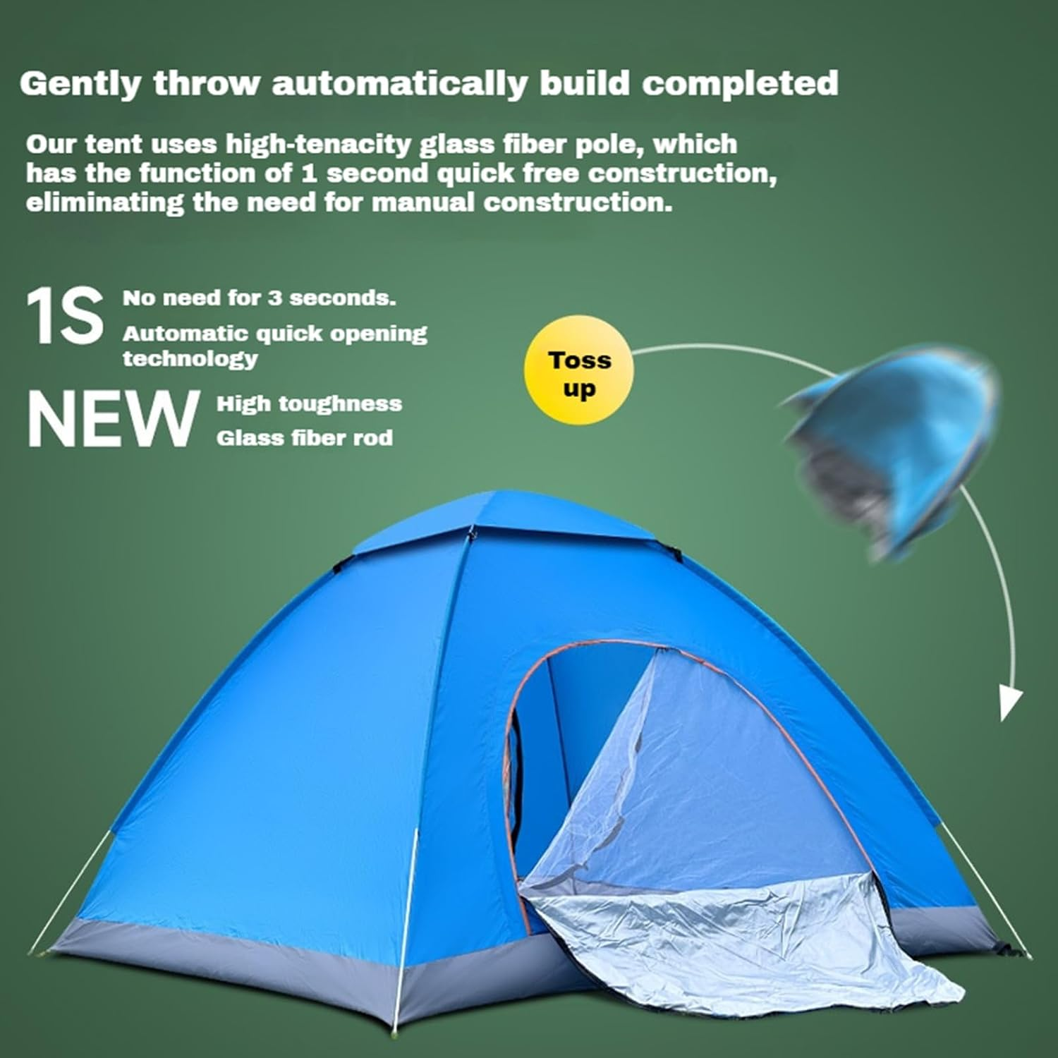 Camping Tent,Heyinova Pop up Beach Tent 2-3 Person,Easy Setup,With Carrying Bag,Pop up Tents Desert Camping,Weatherproof Tents for Festivals, Backyard, Sleepovers ﻿ image number 3