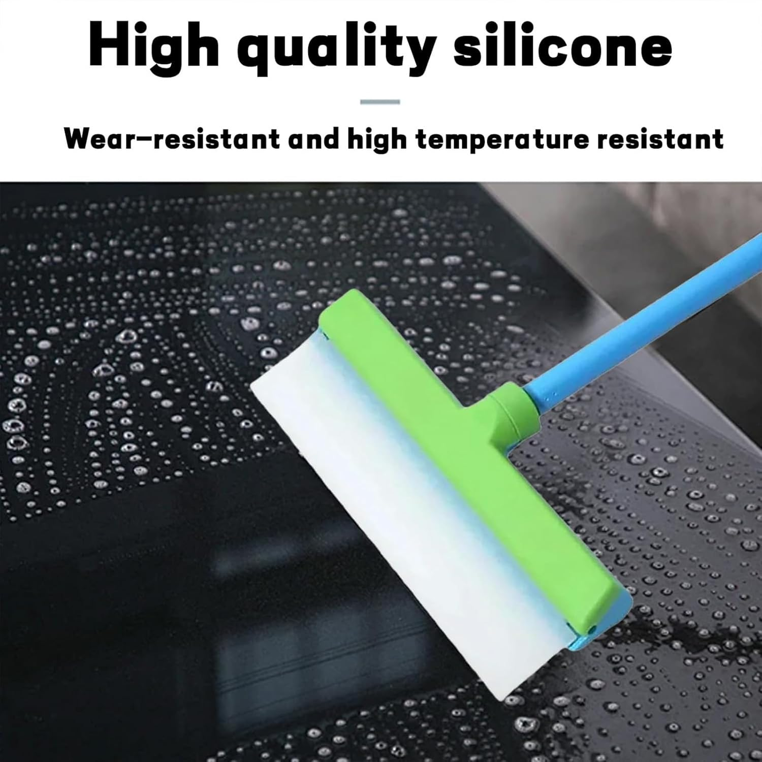3-In-1 Silicone Window Cleaning Kit &ndash; Streak-Free Squeegee for Shower Glass, Mirrors, Car Windows & Home &ndash; Includes Scraper & Microfibre Cloth (Blue White-1 Pc) - Blue White-2 Pcs image number 2