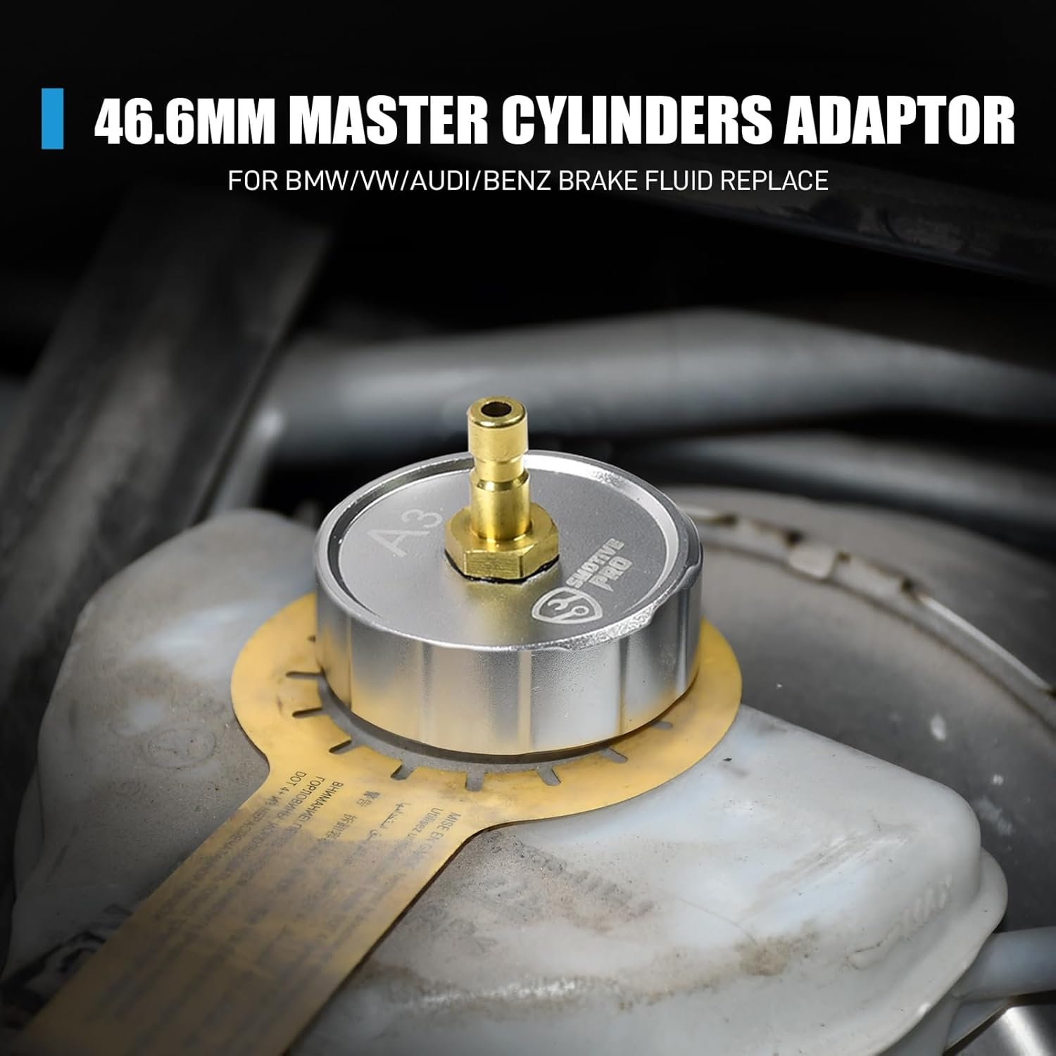 3L Brake Bleeder with One Man Operation, 1L Brake Fluid Reservoir and Aluminium E20 Adapter, Suitable for Most European Car Models image number 3