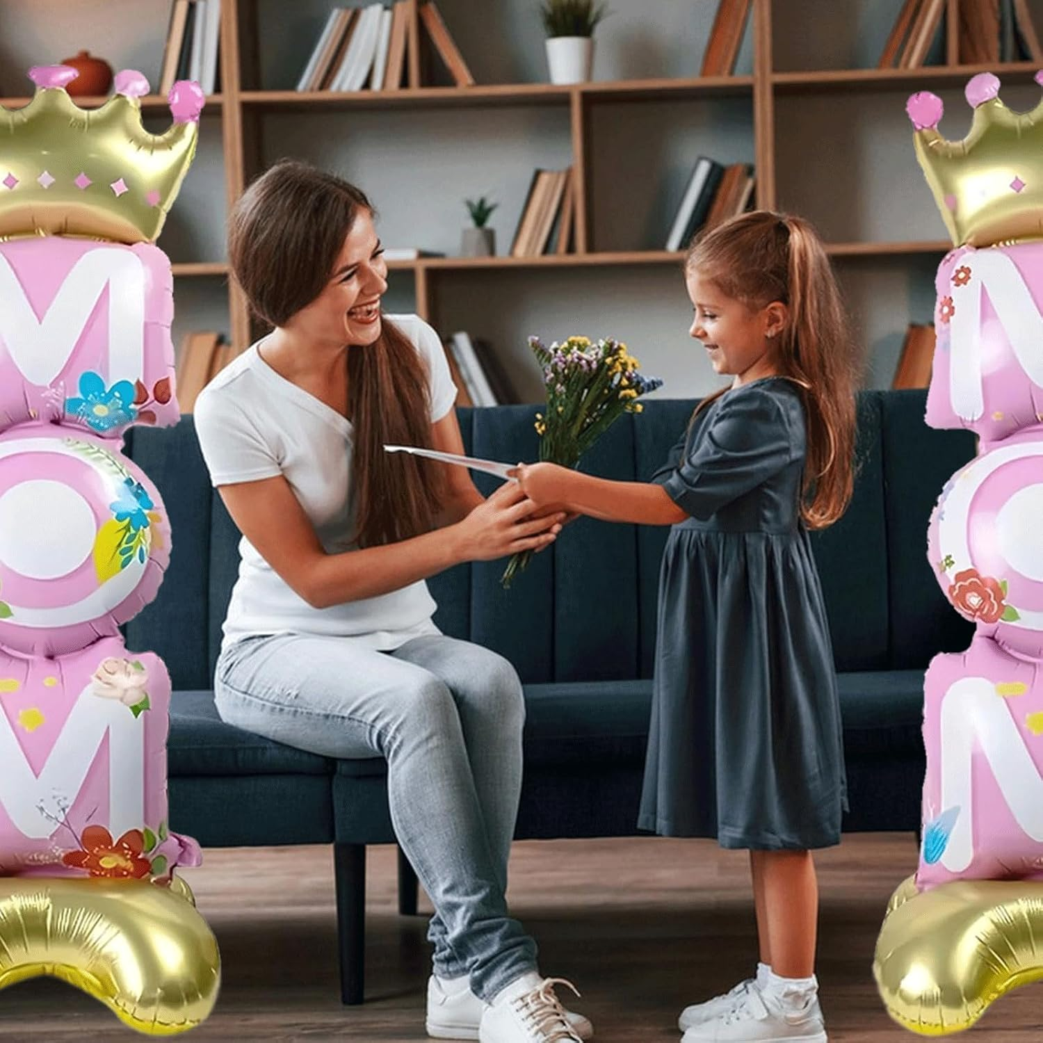 Mother Day Balloon, Mom Standing Aluminum Balloon Happy Mother Day Foil Balloons, Pink Great Mom'S Day Birthday Party Decoration Balloons (1. Mom) image number 4