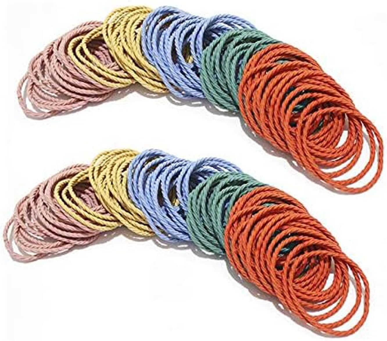 Liuchanghe Pack of 100 Girls Hair Bobbles Elastic Hair Bobbles Small Hair Bobbles Women with Thick Ponytail Hair Accessories (Maple) image number 1