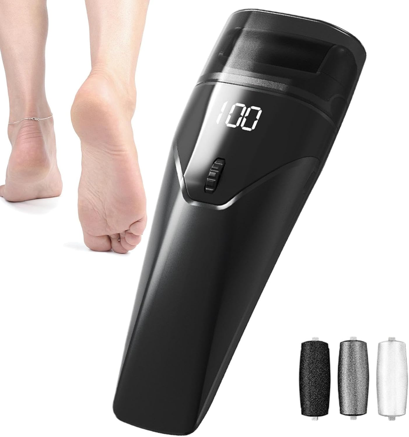 Foot Scrubber Electric | Scrubber Electric Foot File USB Charging - Men Women Pedicure Tool Feet Scraper with Auxiliary Light for Student Dormitory, Travel