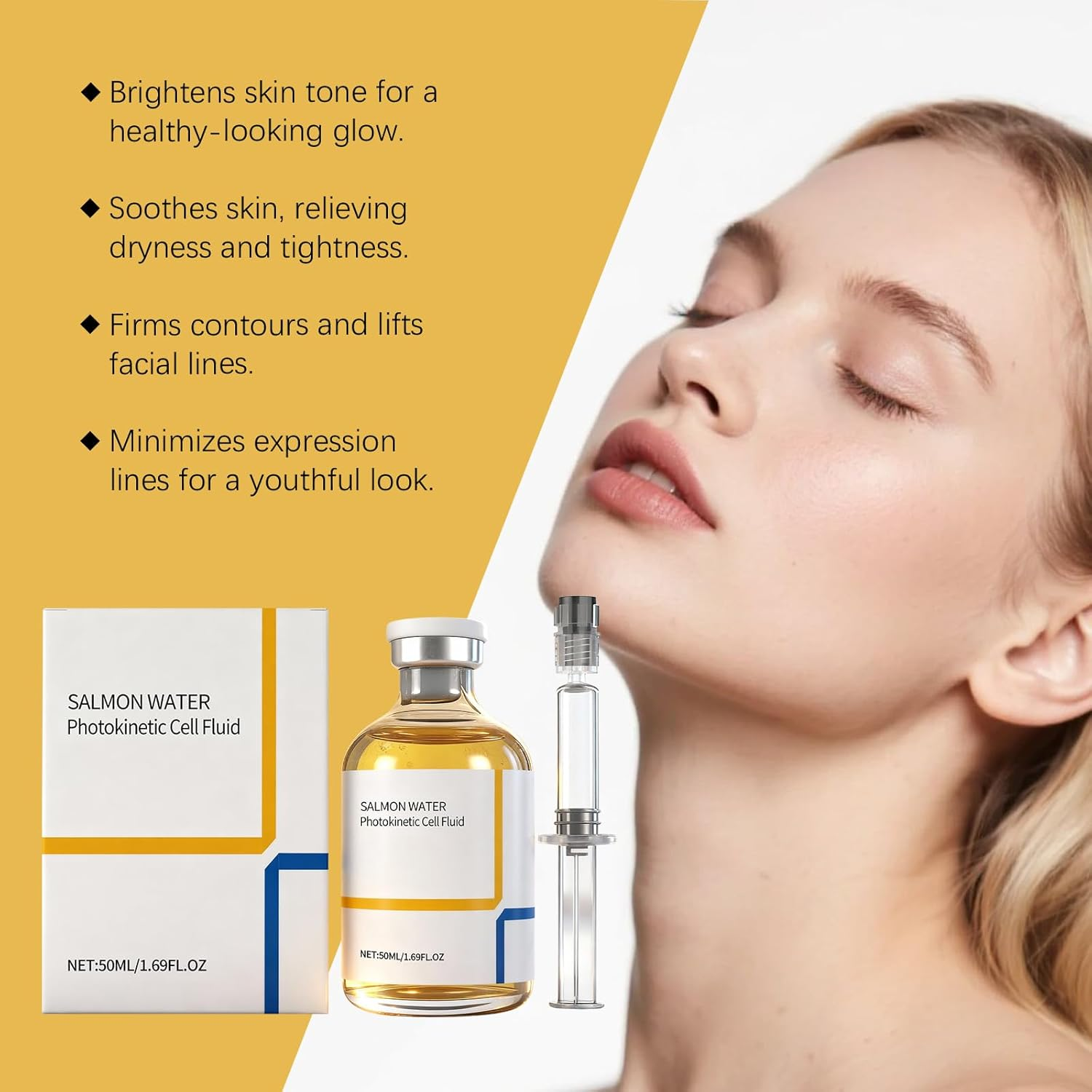 Salmon Anti-Wrinkle Serum, Salmon Water Photokinetic Cell Fluid, Vitamin C Serum for Face, Hydrates Moisturize & Soothes Skin for All Skin Types, Reduces Sagging, Support Skin Barrier (1Pcs) - 12Pcs image number 7