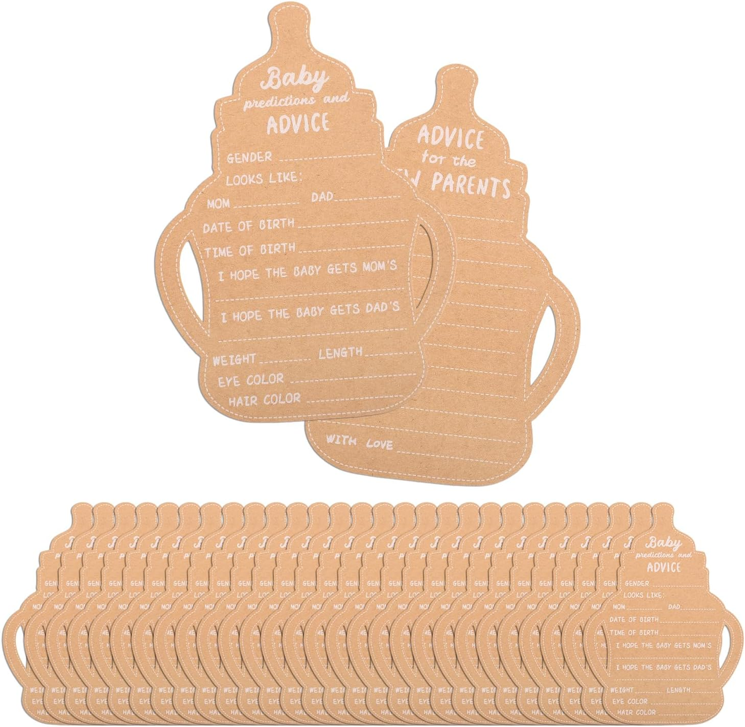 30Pcs Baby Prediction Cards, Baby Shower Advice Cards Baby Shower Favors for Decoration Baby Shower Game Yellow Baby Predictions and Advice Cards Baby Wishes Cards image number 5