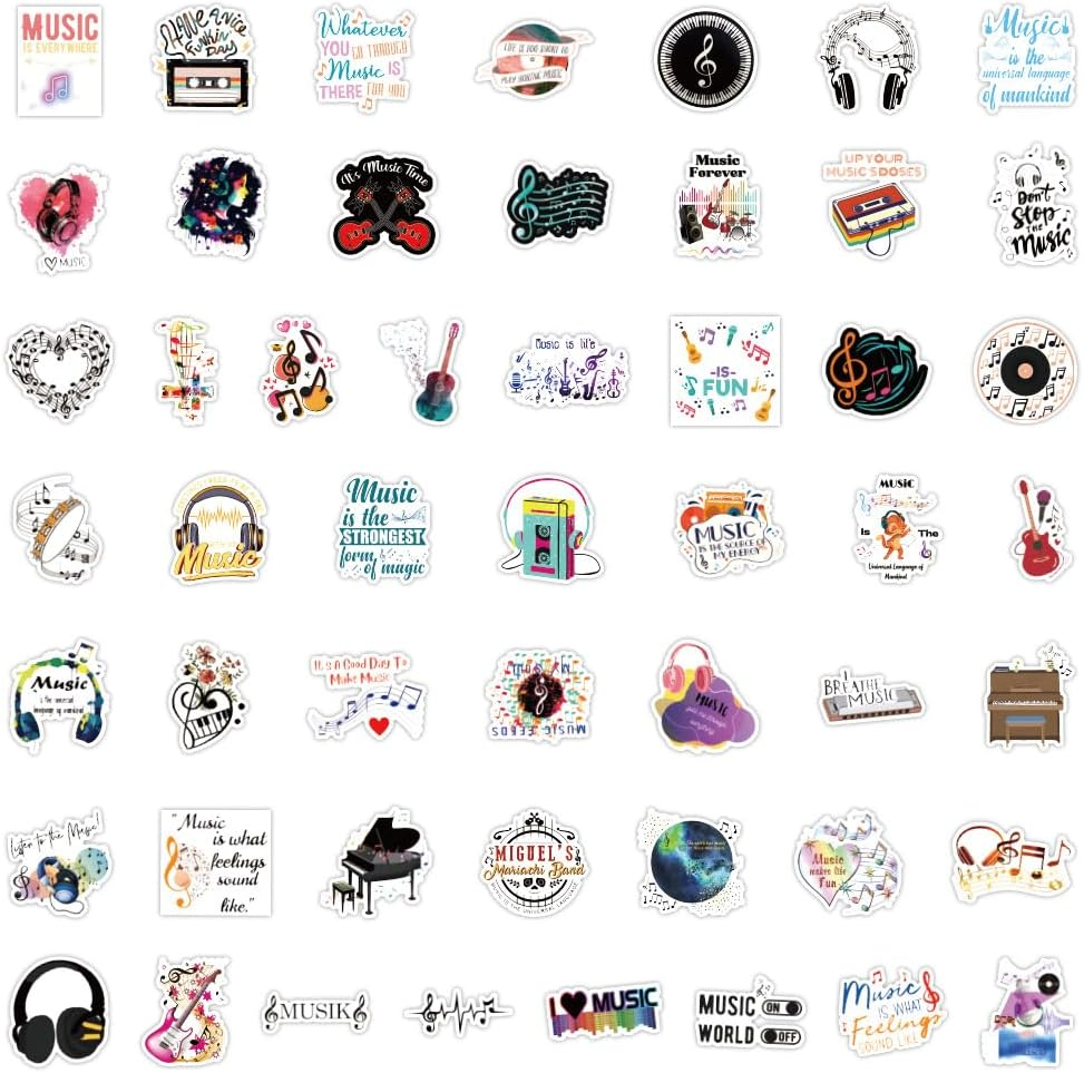 100 Packs My Music Stickers Water Bottles Laptop Phone Motorcycle Computer Guitar Skateboard Hydroflasks Musical Vinyl Sticker Waterproof Aesthetic Trendy Decals for Teens Girls Adults - Farm Animals image number 4