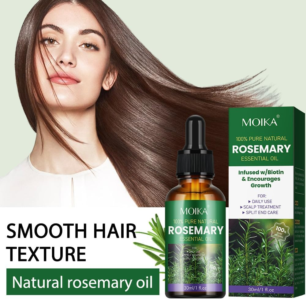 Rosemary Oil, 30Ml - Pure Natural Hair & Scalp Care, Lightweight Formula to Support Stronger Roots, Reduce Breakage & Nourish Lashes - Fast Absorbing for All Hair Types (MOIKA) image number 6