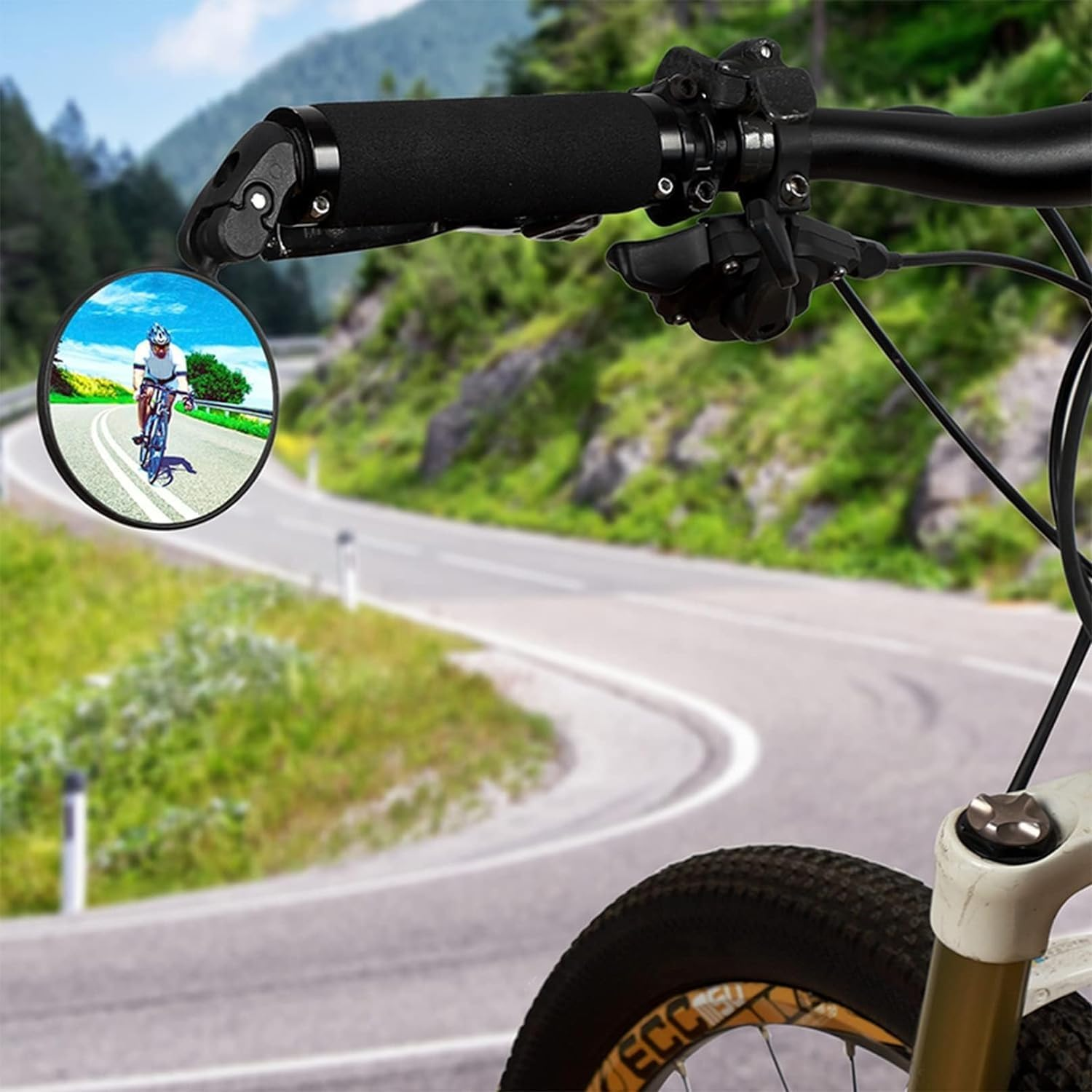 MEZOKUCEL 2 Pieces Bike Mirror 360&deg;Rotation Adjustable Wide Angle Mirror HD Safety Bicycle Mirror Universal Bicycle Convex Mirror Safe Rear View Cycling Mirror for Mountain Road Bikes MTB