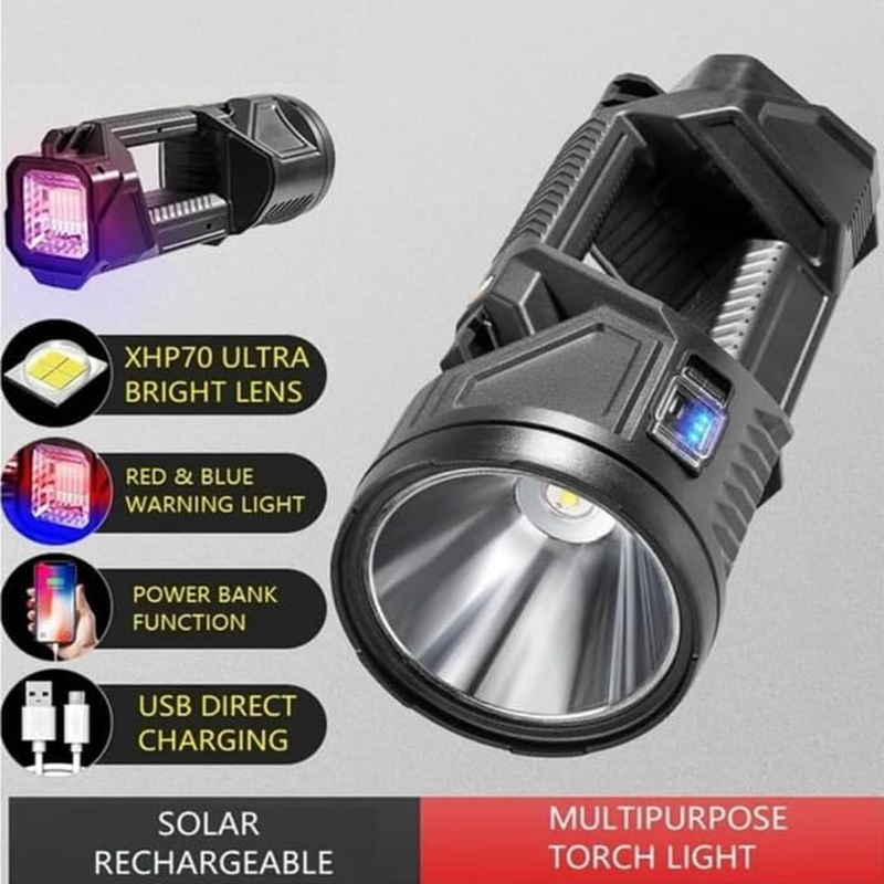 New German 1000000 Lumens Waterproof Spot Lights Handheld Large Searchlight,Super Bright Spotlight Flashlight, Super Bright Outdoor Searchlight, Multifunctional Mini Super Strong Led Flashlight (S) image number 1