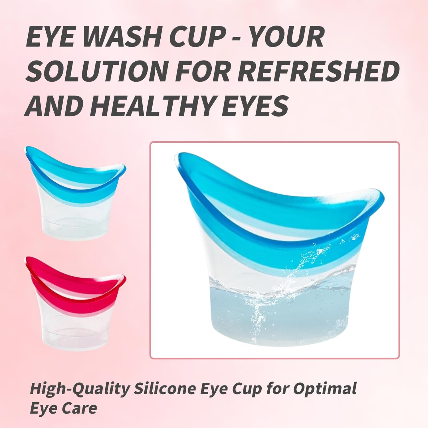 BRBASAP 4Pack Eye Wash Cup and Bath Kit Silicone Eyelash Lid Care for Tired Dry Eyes Effective Eye Cleaner Solution with Storage Container image number 1