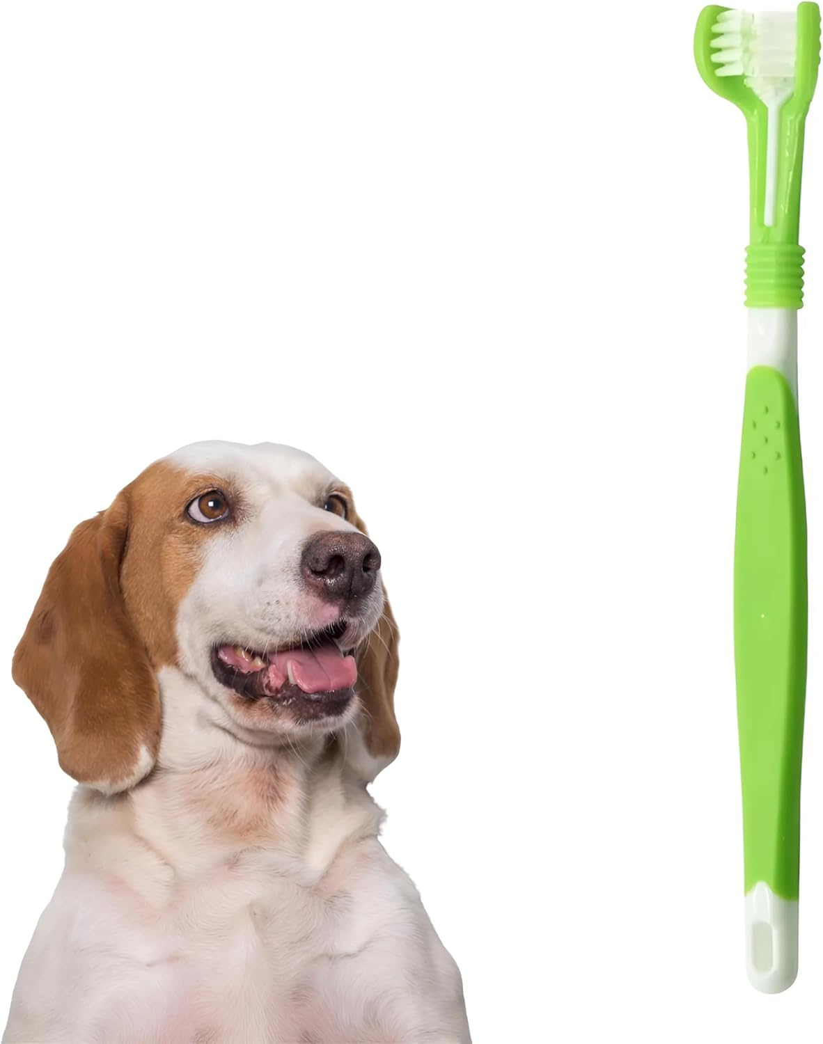 EZONEDEAL Three Sided Pet Toothbrush 360-Degree Pet Toothbrush Bad Breath Tartar Teeth Care Tooth Cleaning for Puppy, Small Dog and Cat (Dark Green)