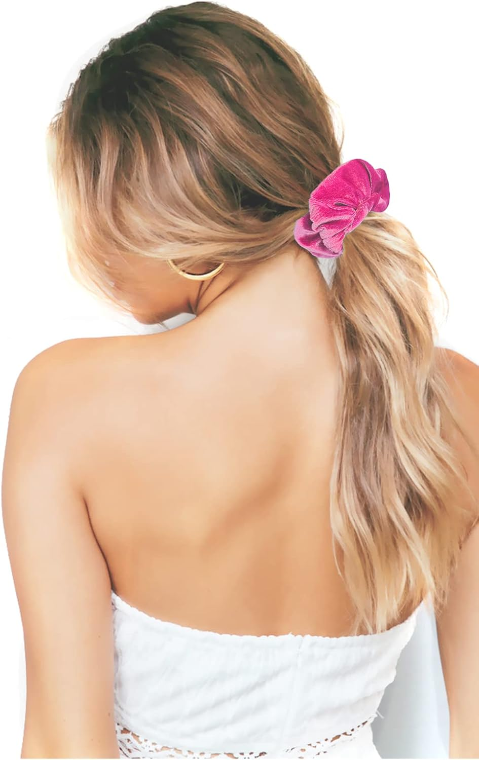 IVARYSS Pink Scrunchies, Premium Velvet Soft Hair Scrunchy Bulk, Solid Colors Thick Elastic Bands, Hair Accessories for Women and Girls, 12 Pack image number 3