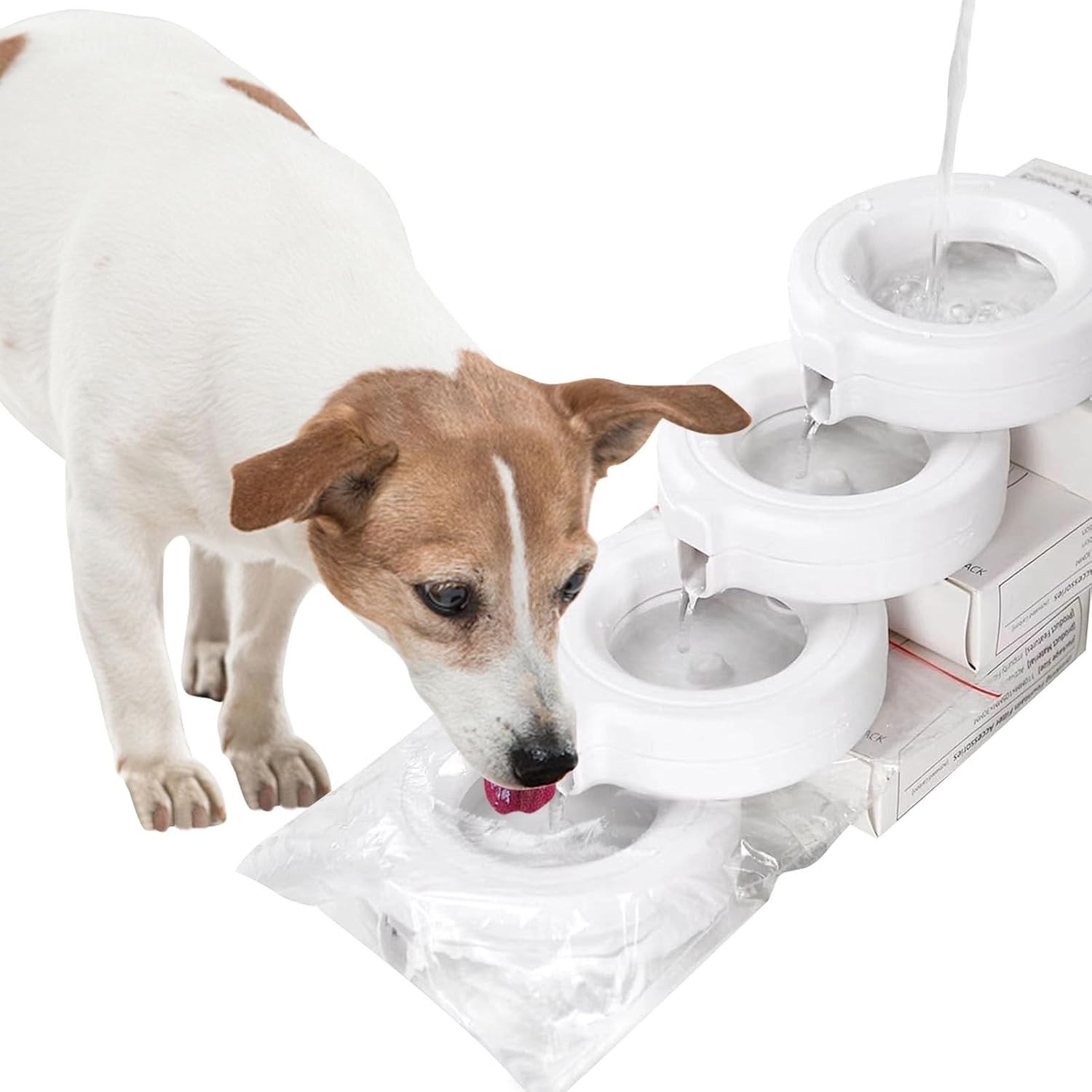 RIZZARI Replacement Filters for Automatic Pet Waterer, Water Dispenser Replacement Filters, Triple Filtration System, 4 Pack image number 4