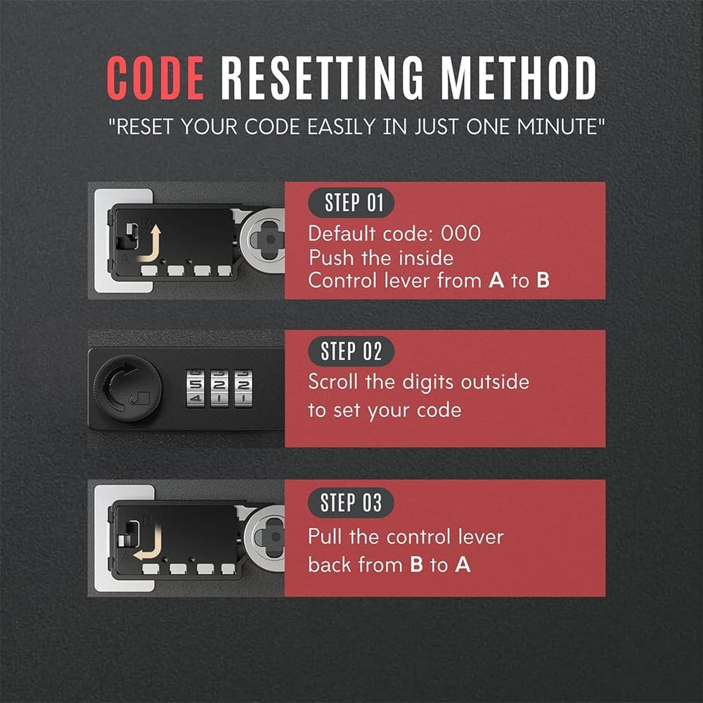 Secure Storage Cabinet with Combination Lock &ndash;28 Key Cabinet, Metal Lock Box, Filing Cabinet, Tool Locker & Portable Safe for Office, Home, Garage, Dorm image number 6