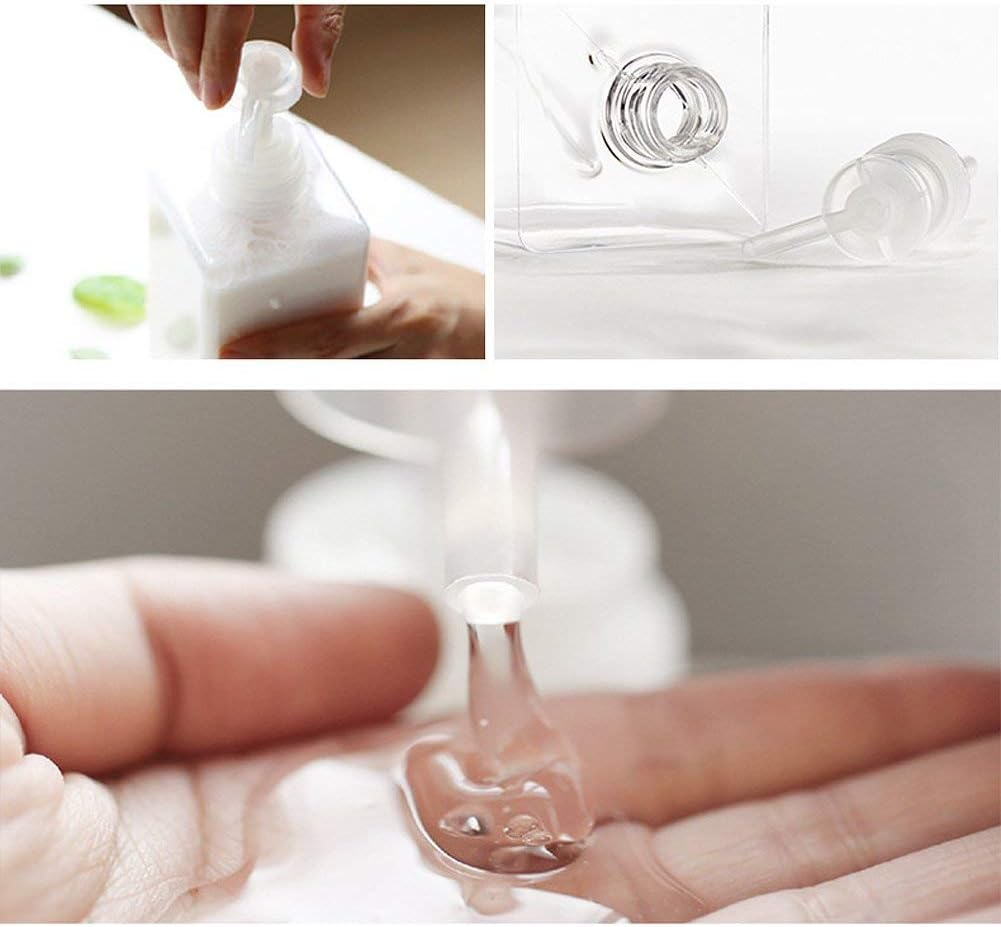 UVIVIU 450Ml(15.3Oz) PETG Cream Refillable Bottle, to Fill Shampoo & Shower Gel & Hand Sanitizer Square for Bathroom (Clear 2 Pack) image number 3