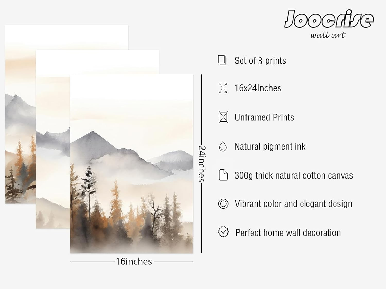 Joocrise Neutral Mountain Art Prints - 16X24 Unframed image number 2